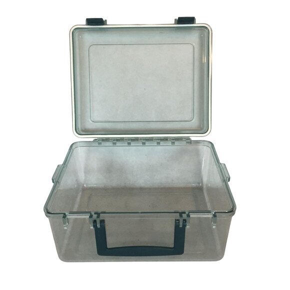 Plastic Storage Box With Hinged Lid FISHING TACKLE 10 X 8X 5 Clear Water Tight - Picture 2 of 8